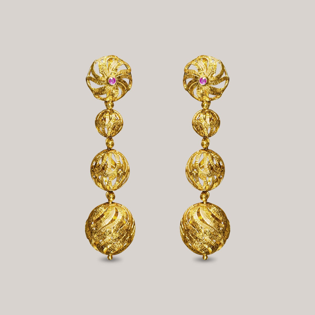 Tiny Blobs Gold Earrings