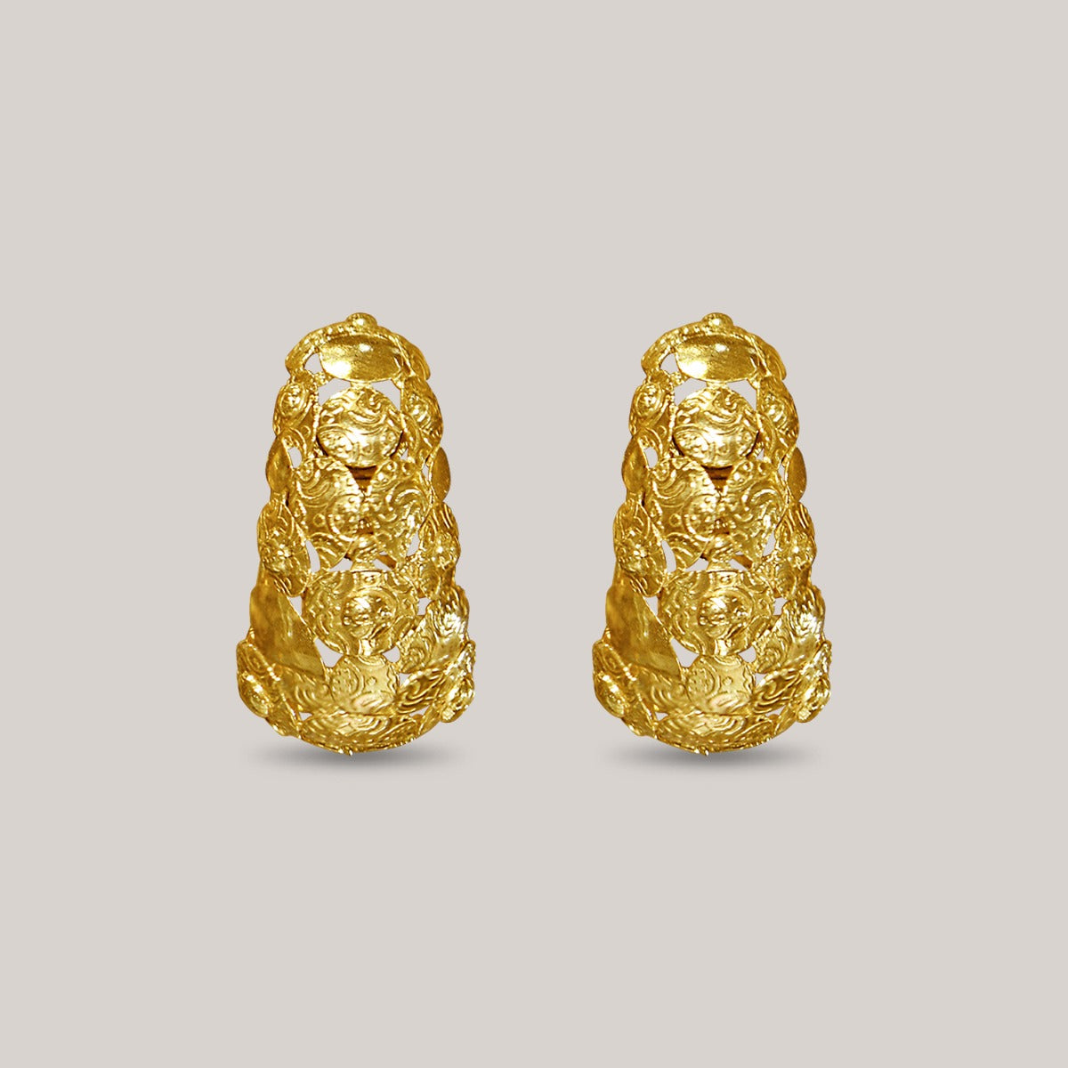 Convex Moon Gold Earrings