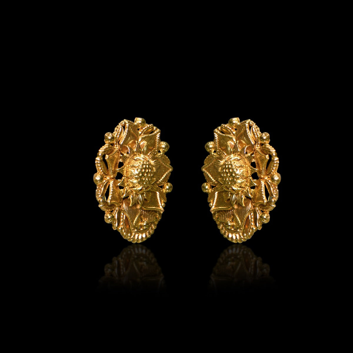Bent Bounded Gold Earrings