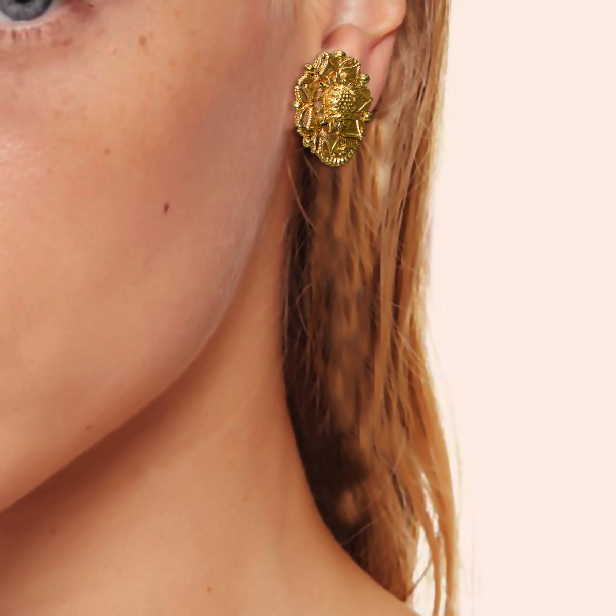 Bent Bounded Gold Earrings