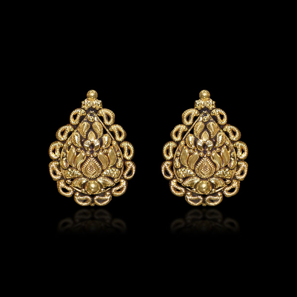 Diya Drop Gold Earrings