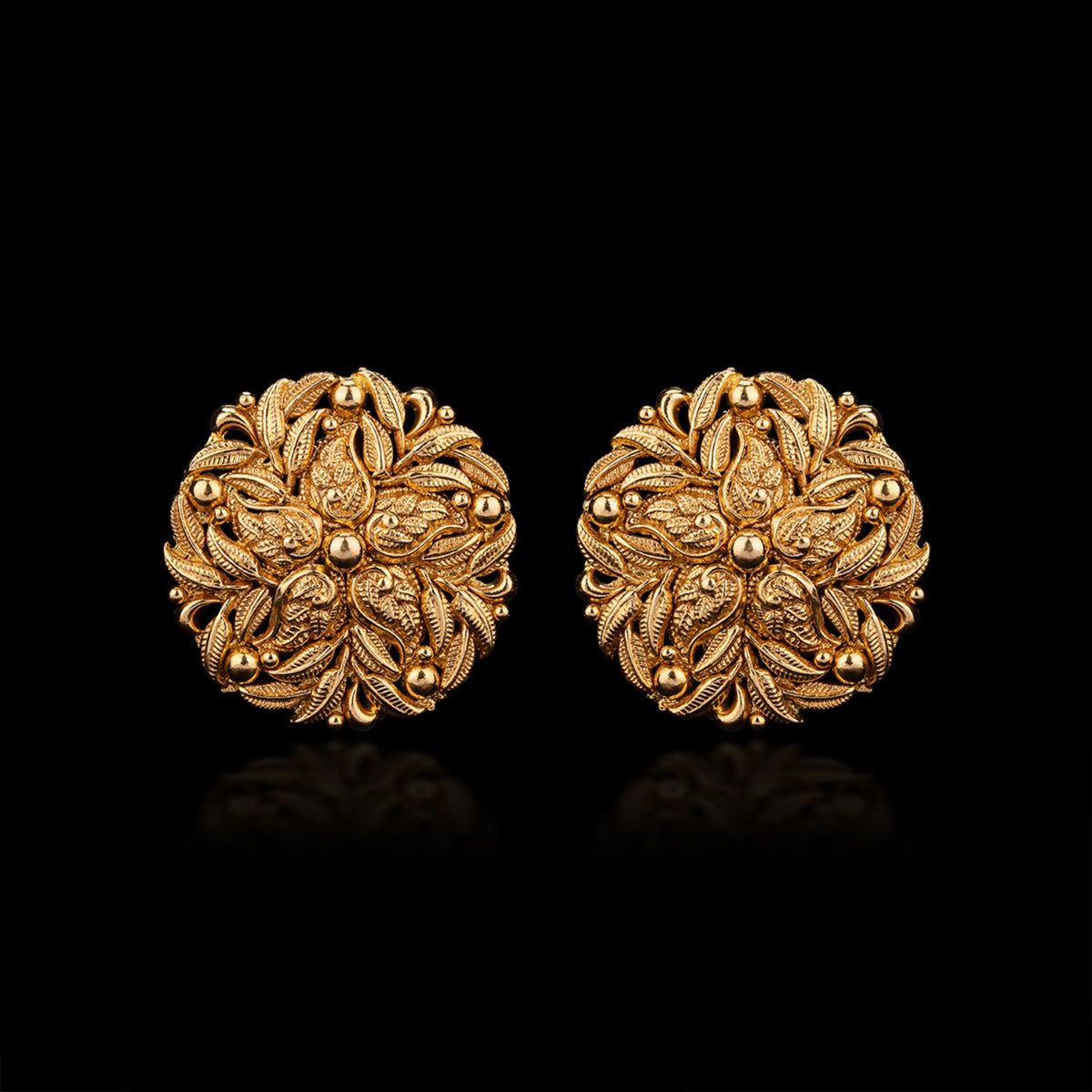 Solitude Floral Gold Earrings