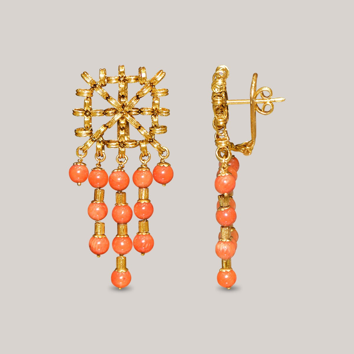 Orange Gold Danglers