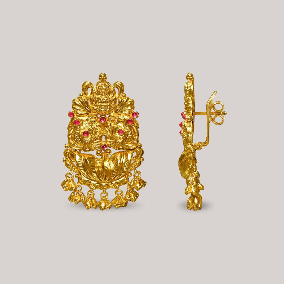 Temple Deity Chunky Gold Necklace Set