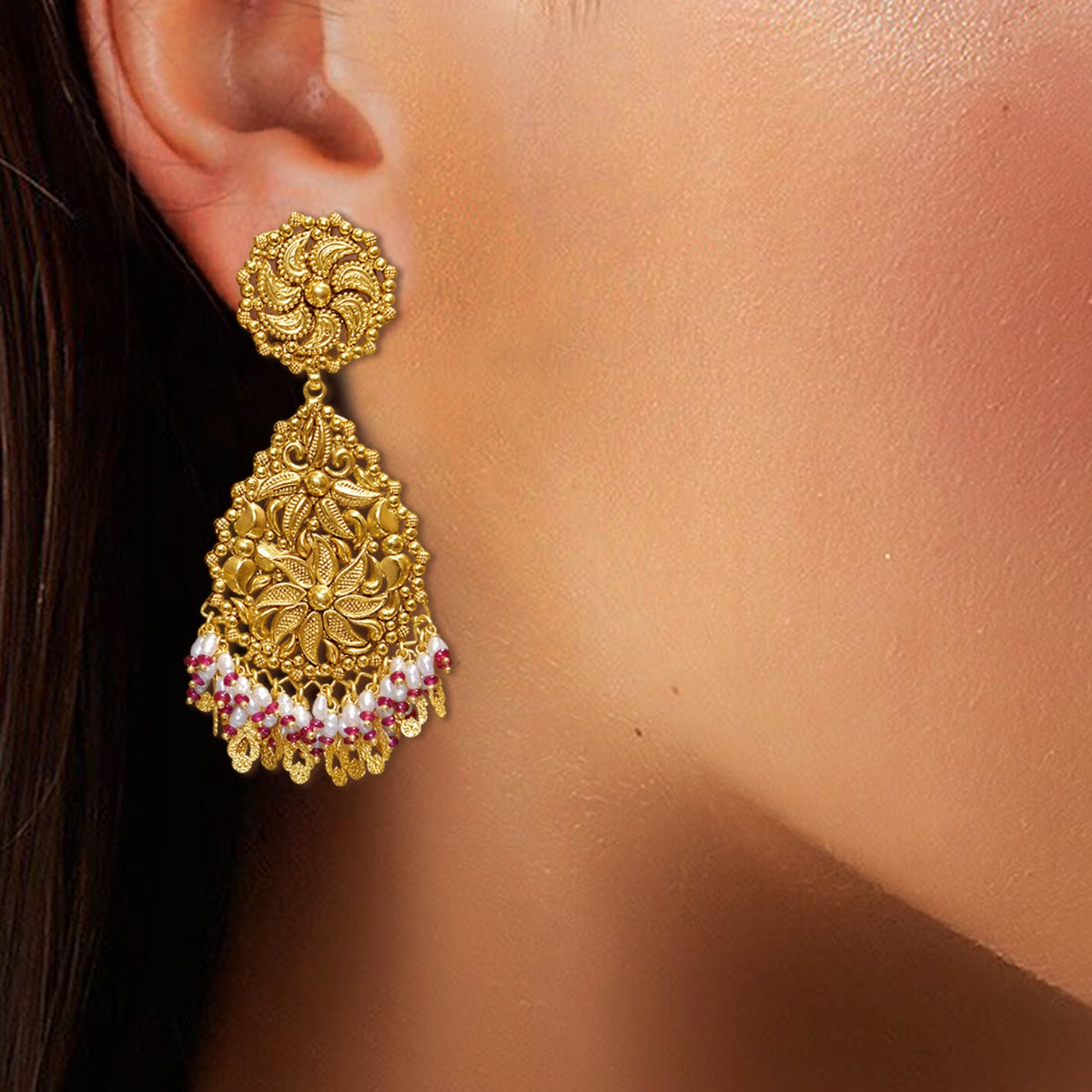 Pink Fence Gold Necklace Set