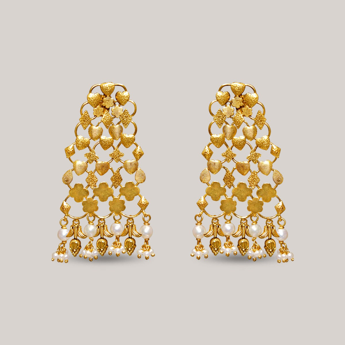 Heart Knit Gold Earrings