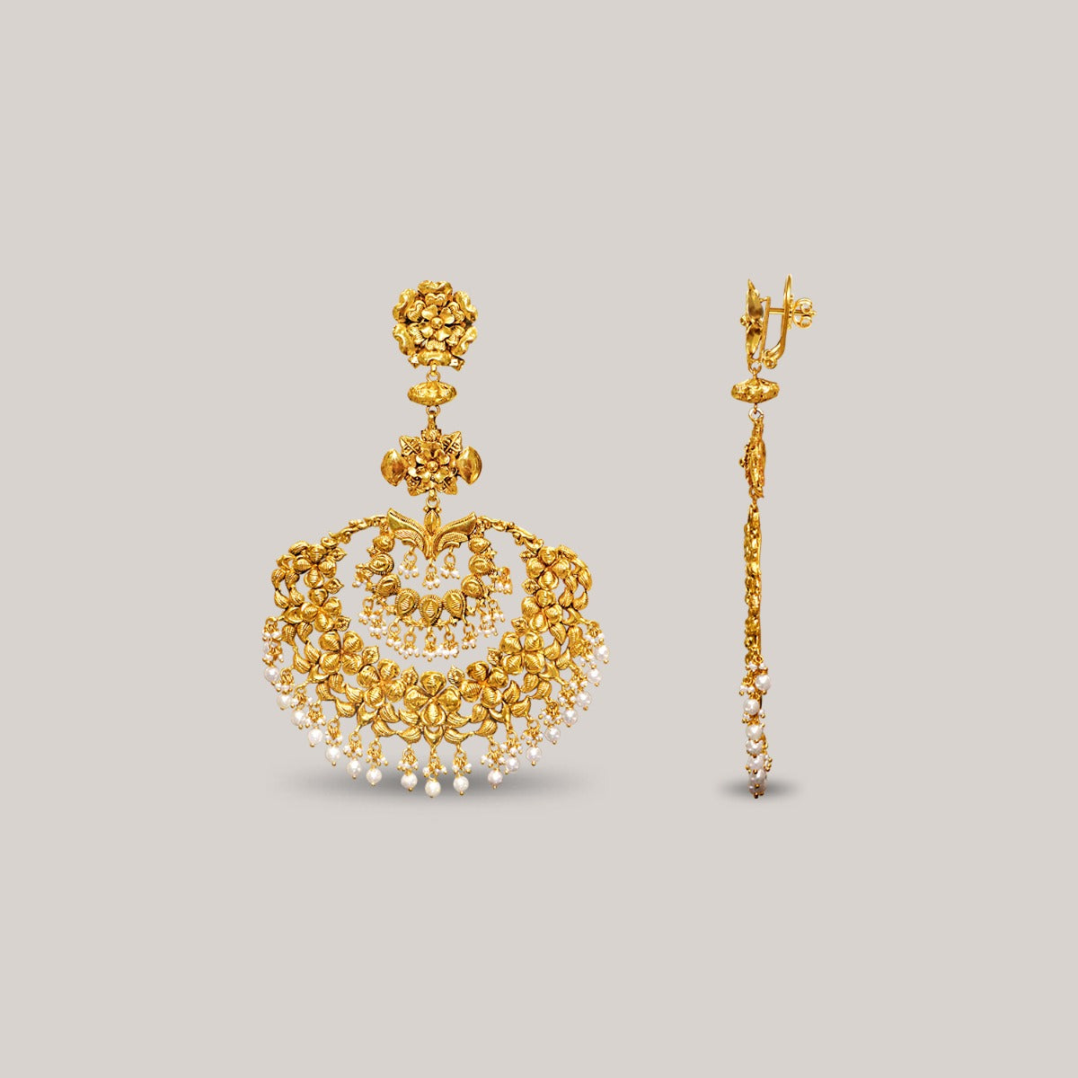 Rounded Half Moon Tazzles Gold Earrings