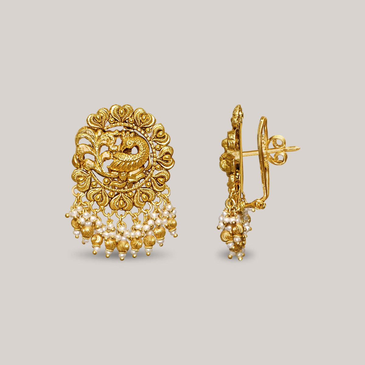 Peacock Fenced Chunky Gold Choker Set