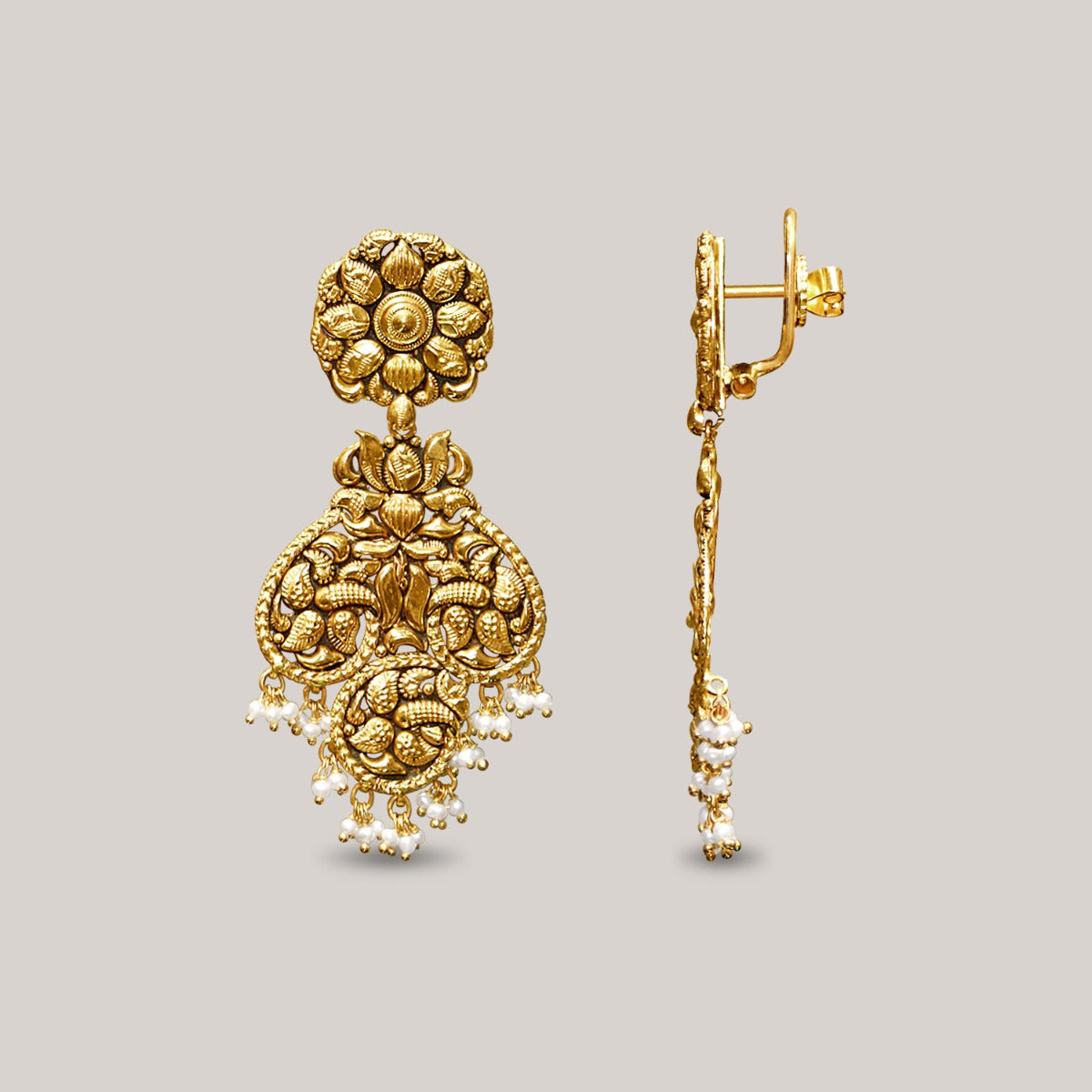 Mirror Images Gold Earrings