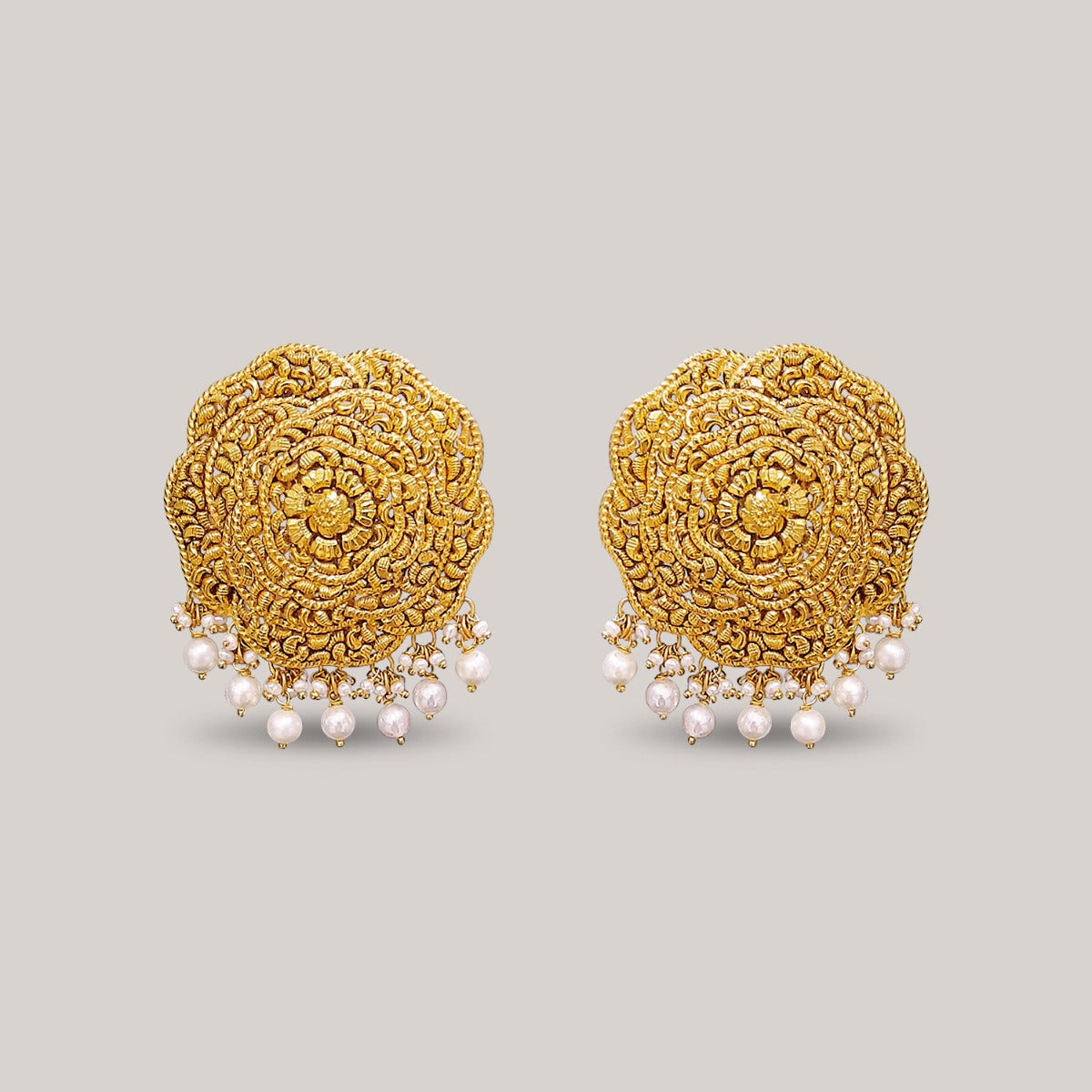 Floral Wave Gold Earrings