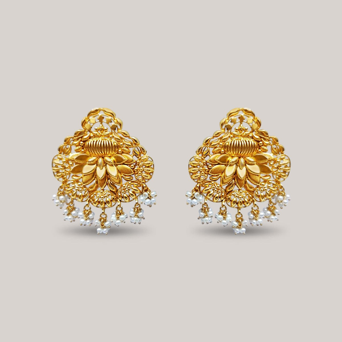 Sheesh Ornate Gold Earrings