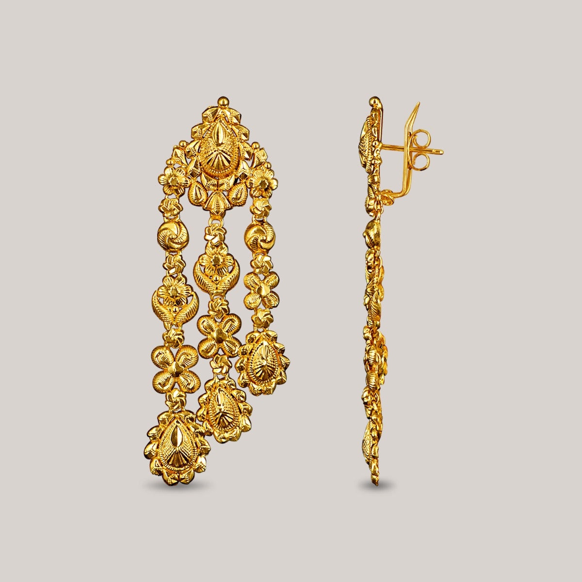 Cone Trimmed Gold Earrings