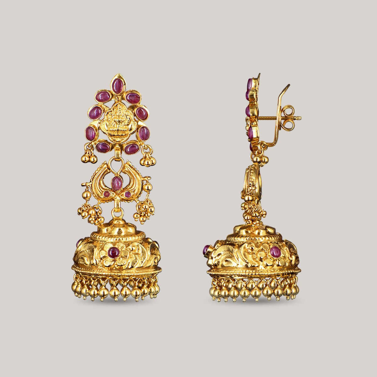 Viha Garland Rubies Gold Earrings