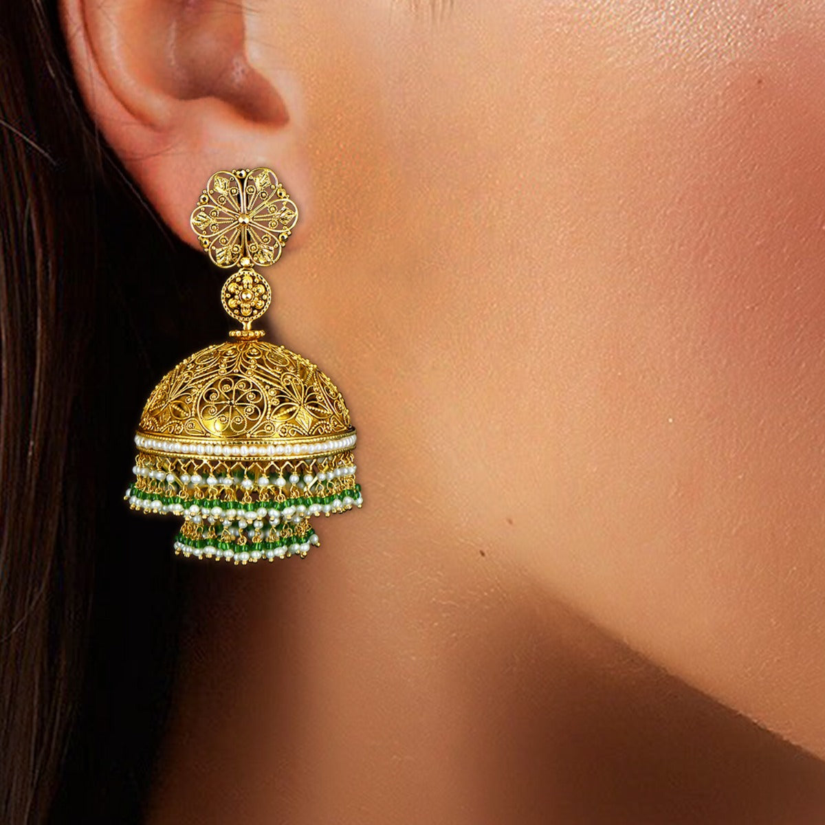 Bridal Oversized Gold Jhumka