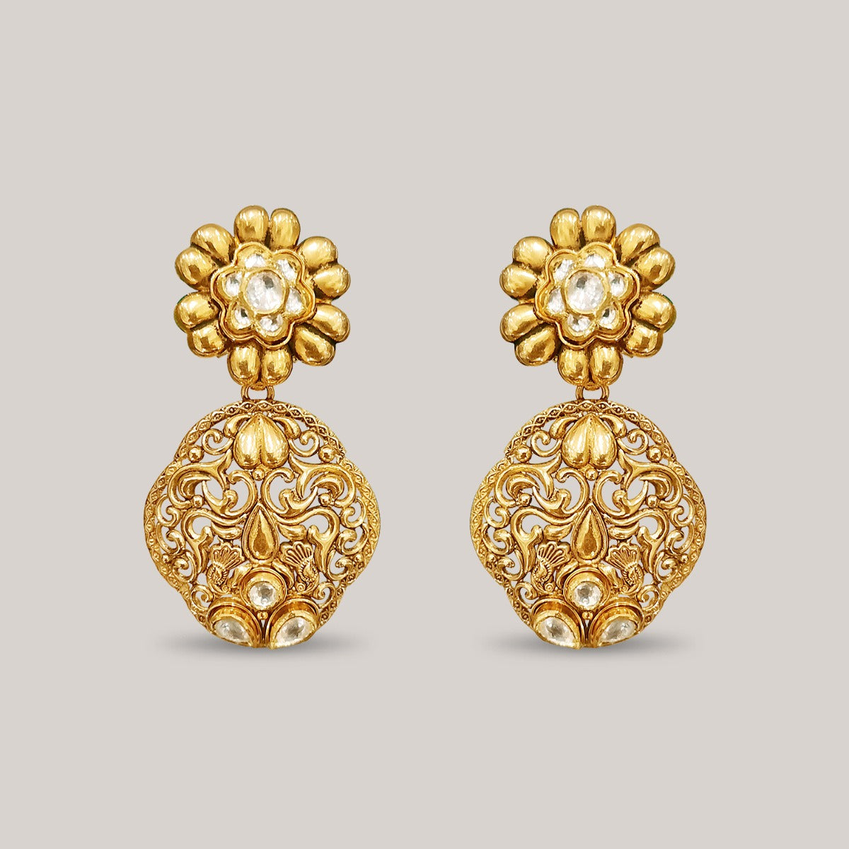 Ziya Floral Gold Earrings