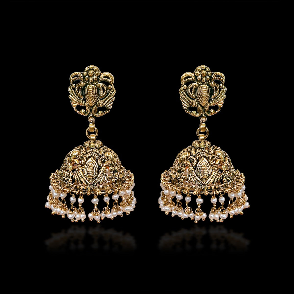 Sanira Pearls Gold Jhumka