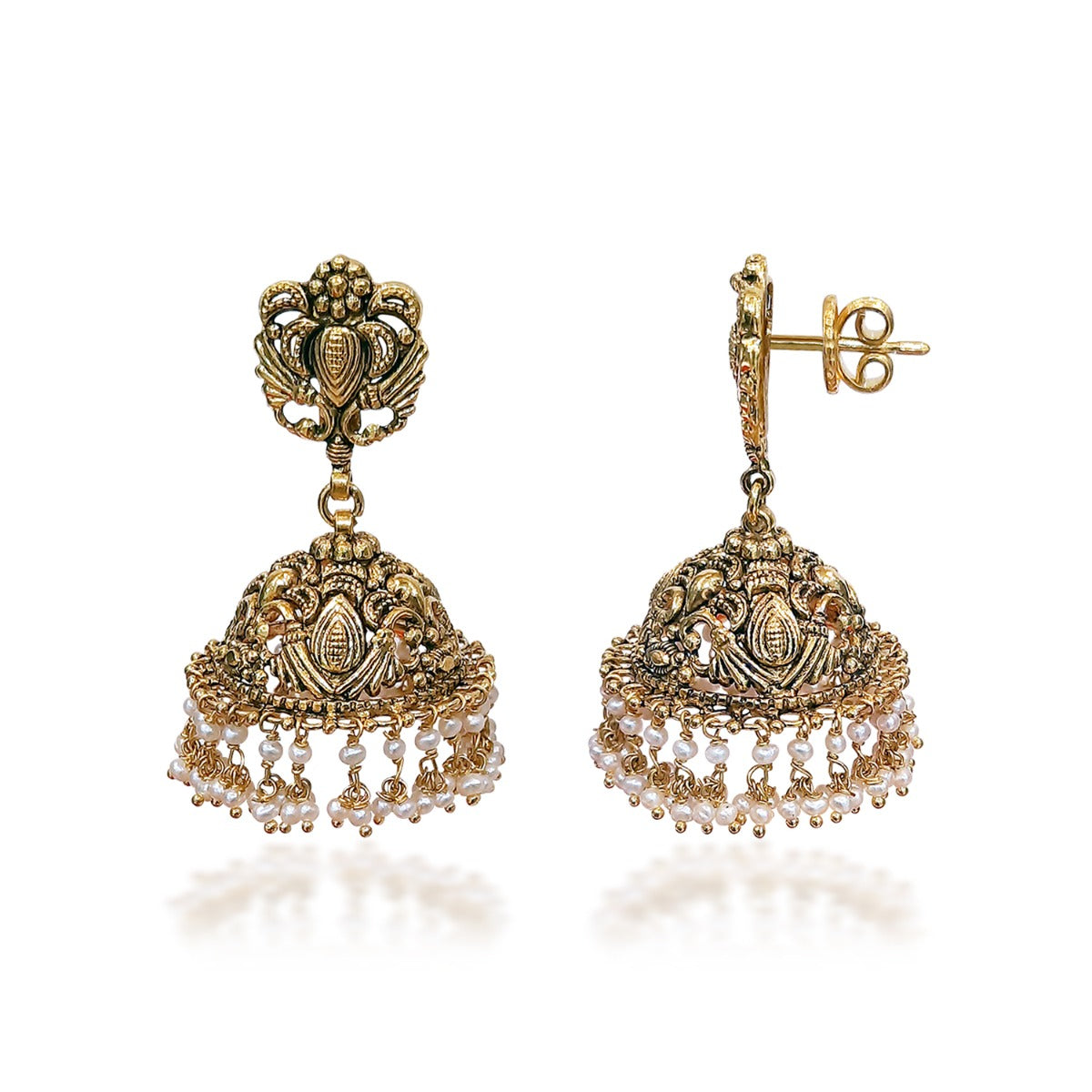 Sanira Pearls Gold Jhumka