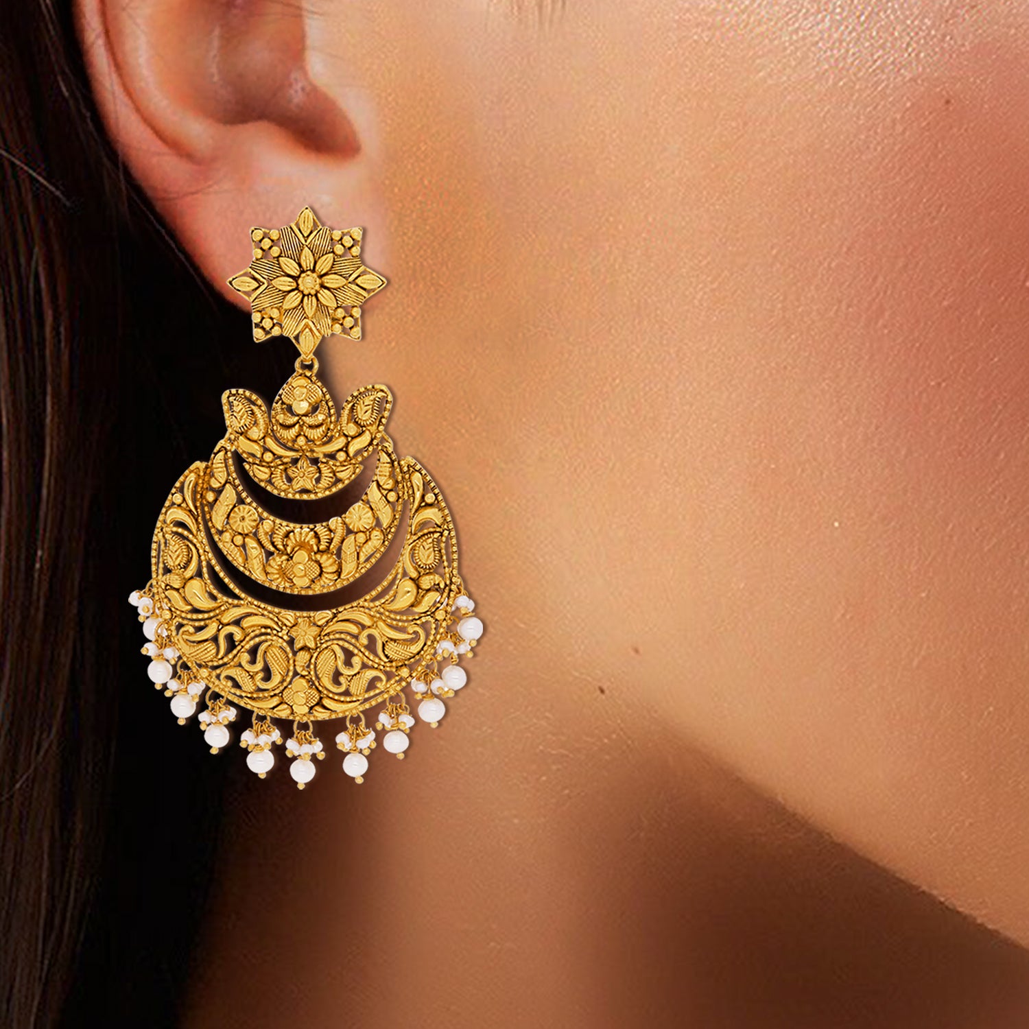 Chandrakanta Gold Earrings