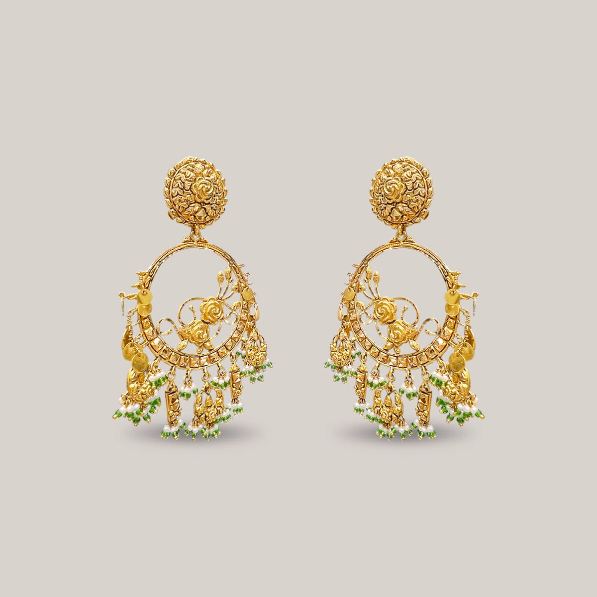 Gleaming Petals Gold Earrings