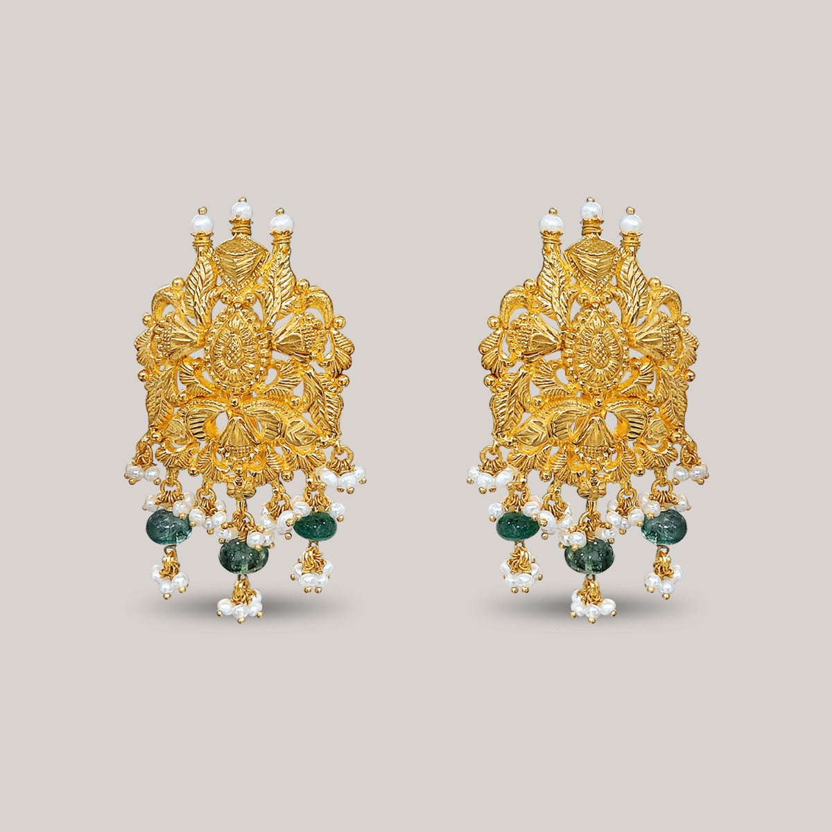 Gleaming Fleur Gold Earrings