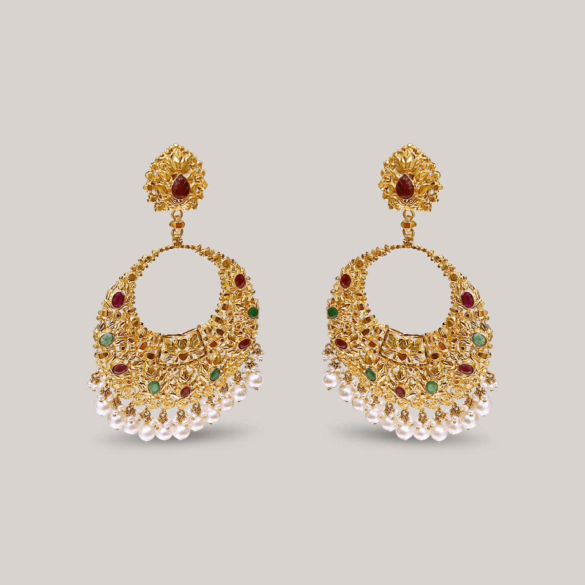 Alisha Gemstone Gold Earrings