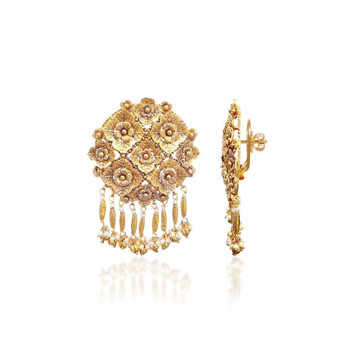 Unstoppable Flowery Gold Earrings