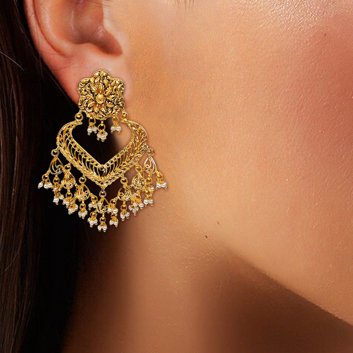 Floret Tales Gold Earrings