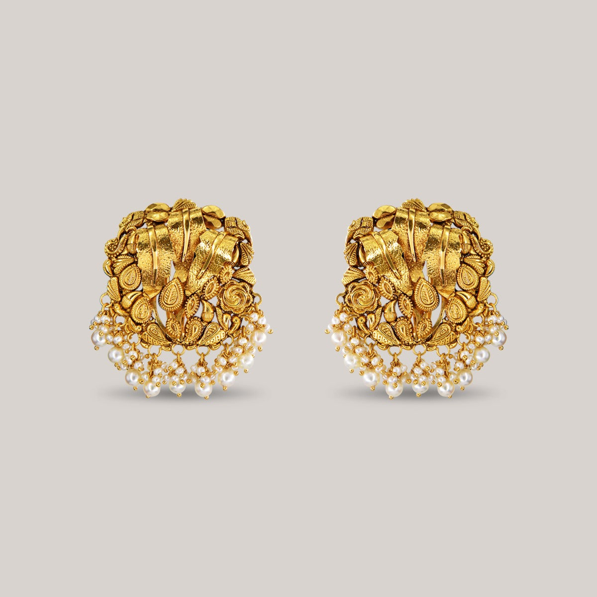 Gracious Leafy Gold Earrings