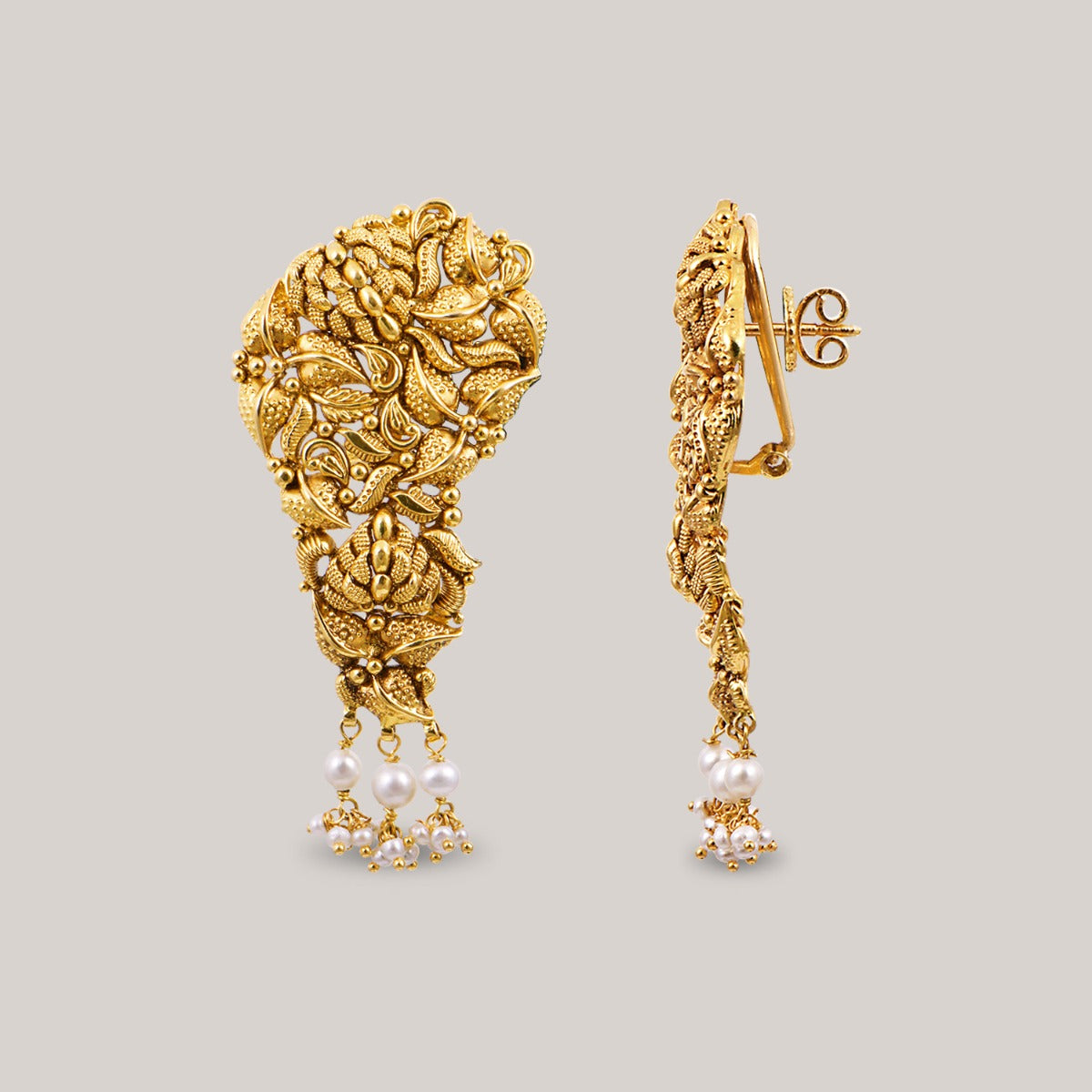 Hand Beaten Feuille Earrings