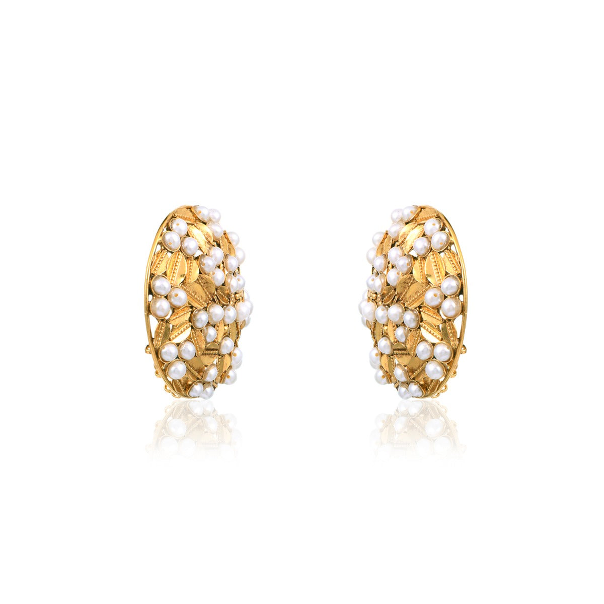 Sphere Pearls Gold Earrings