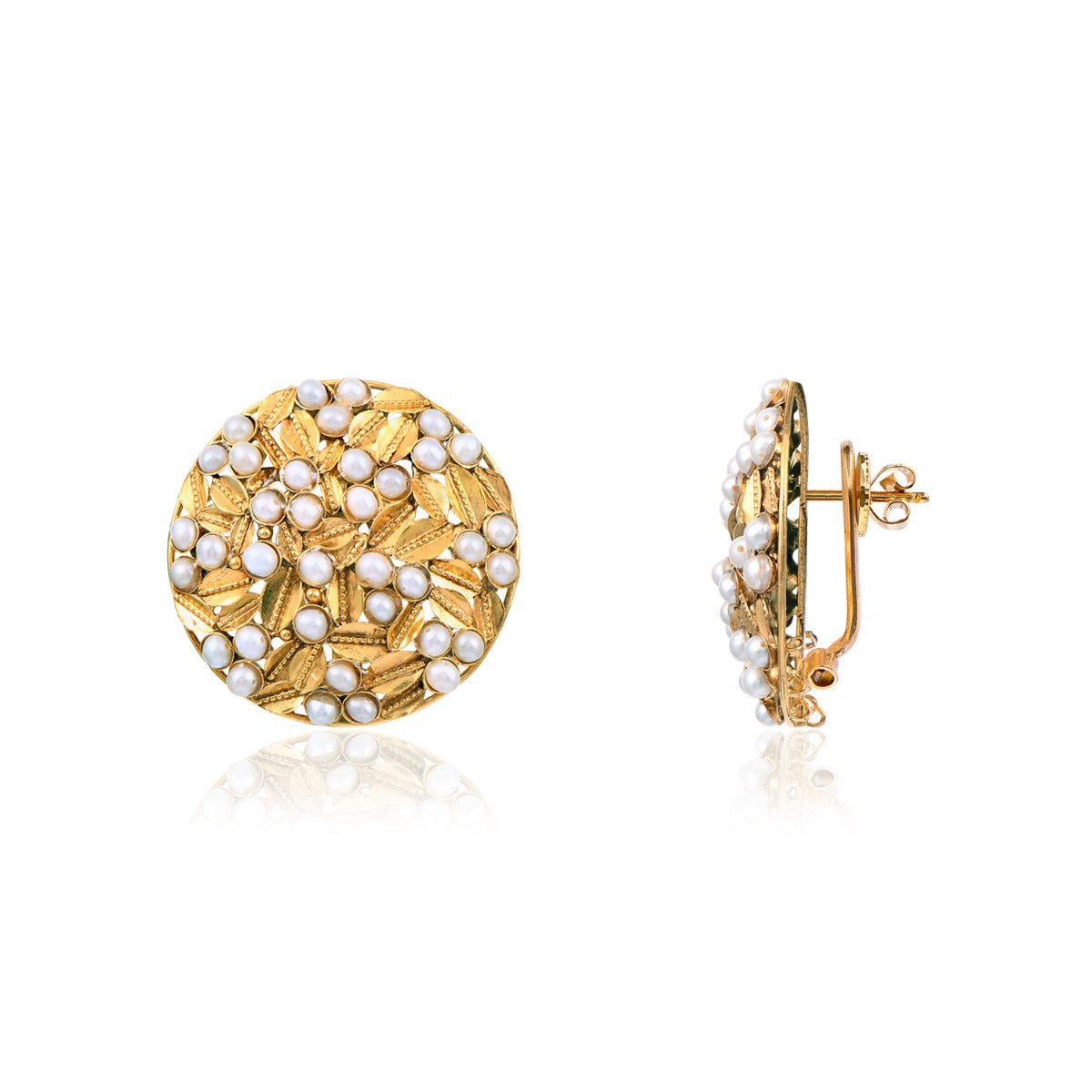 Sphere Pearls Gold Earrings
