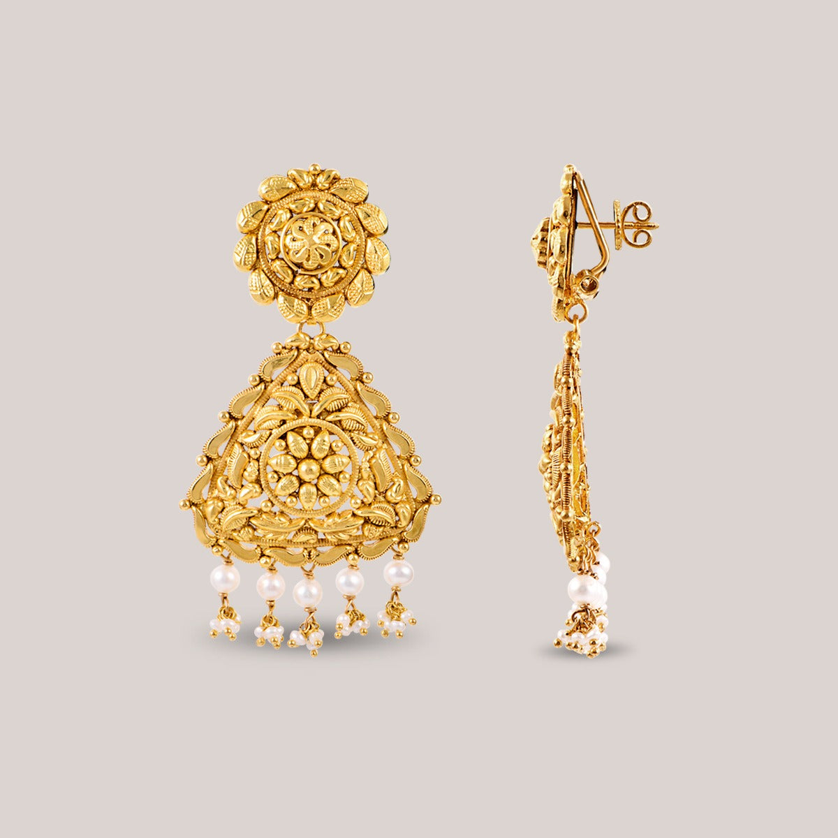 Triad Gold Earrings