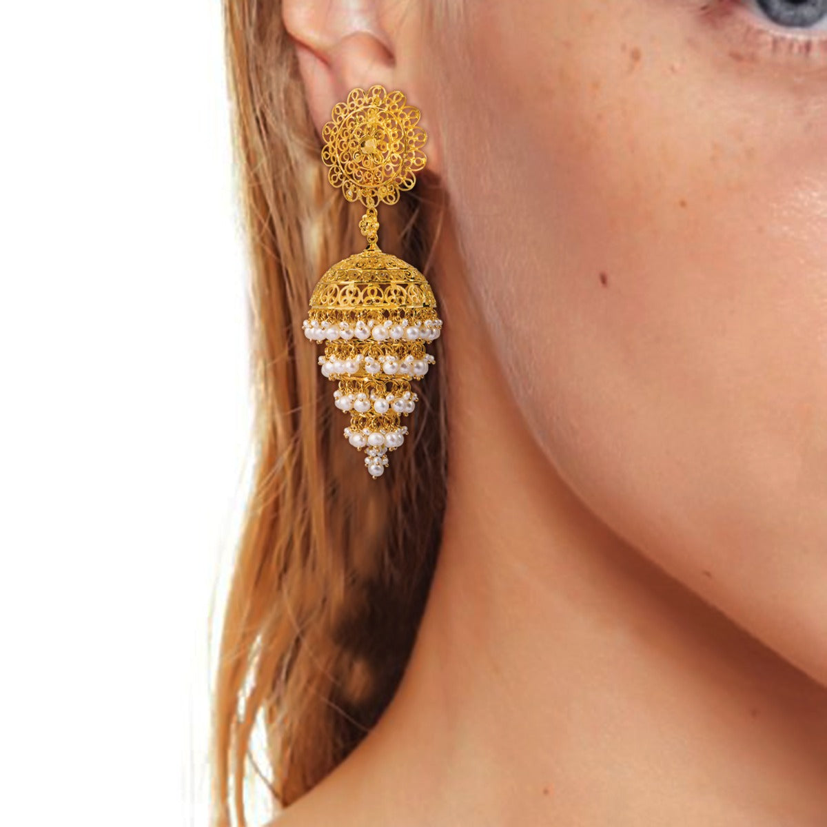 Zeenaha Gold Jhumka
