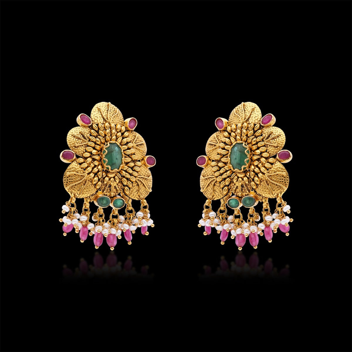 Bright Bloomy Gold Earrings