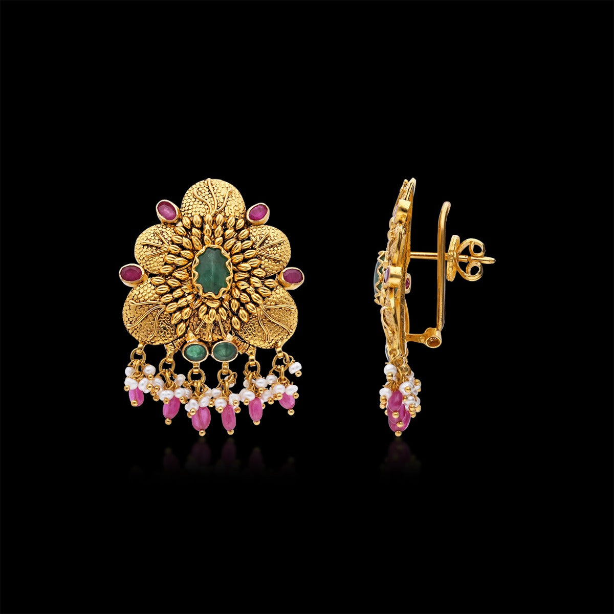 Bright Bloomy Gold Earrings