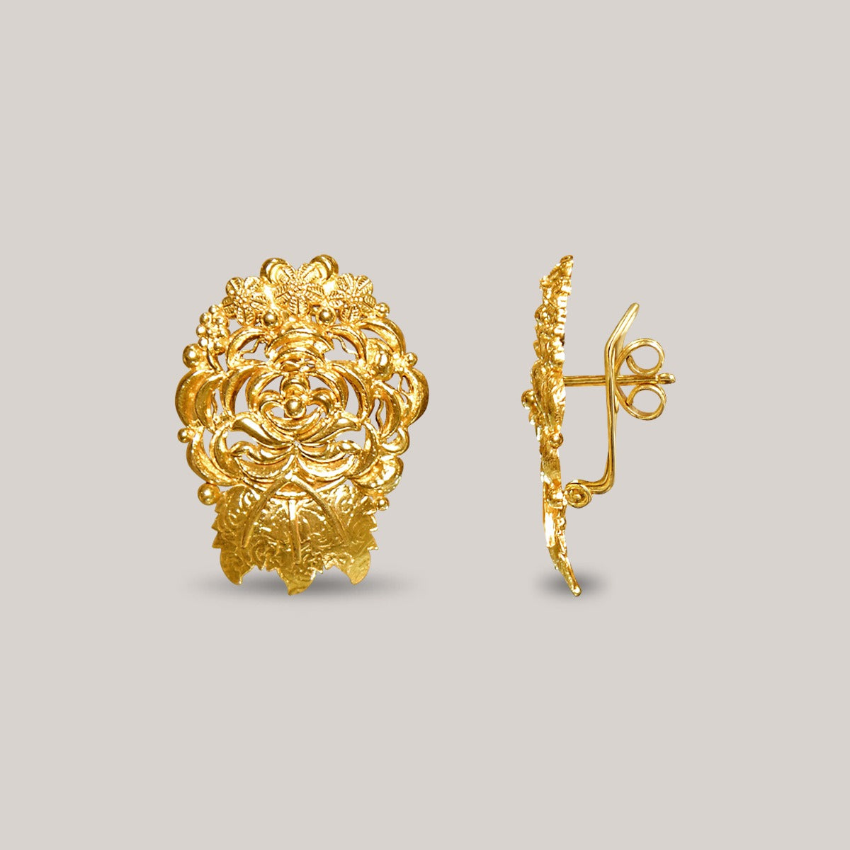 Fiery Creeper Gold Earrings