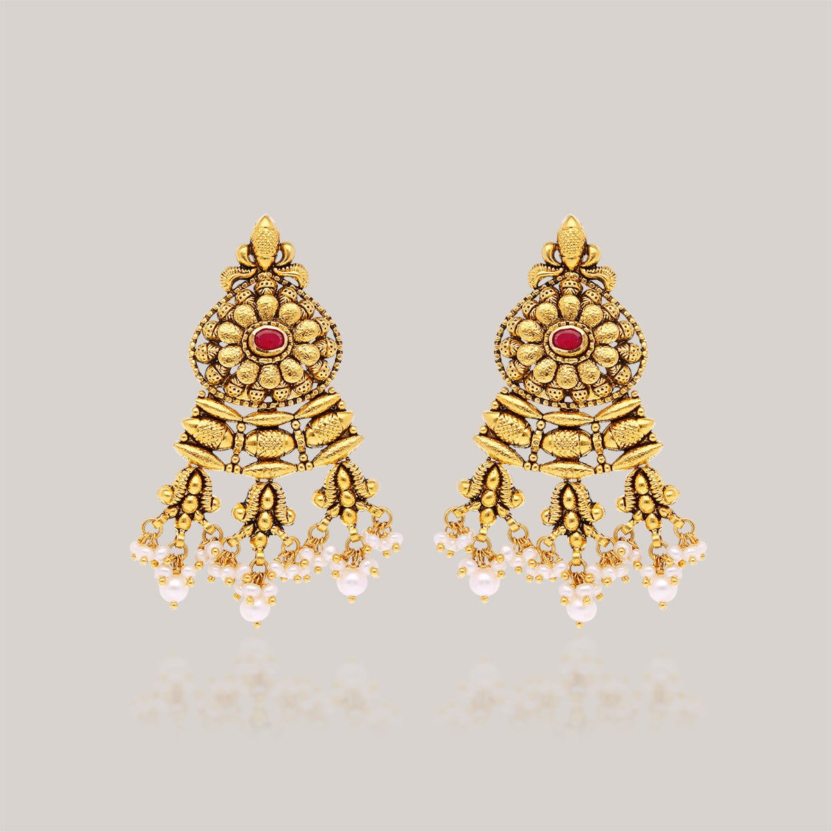 Ruby Kalasya Gold Earrings
