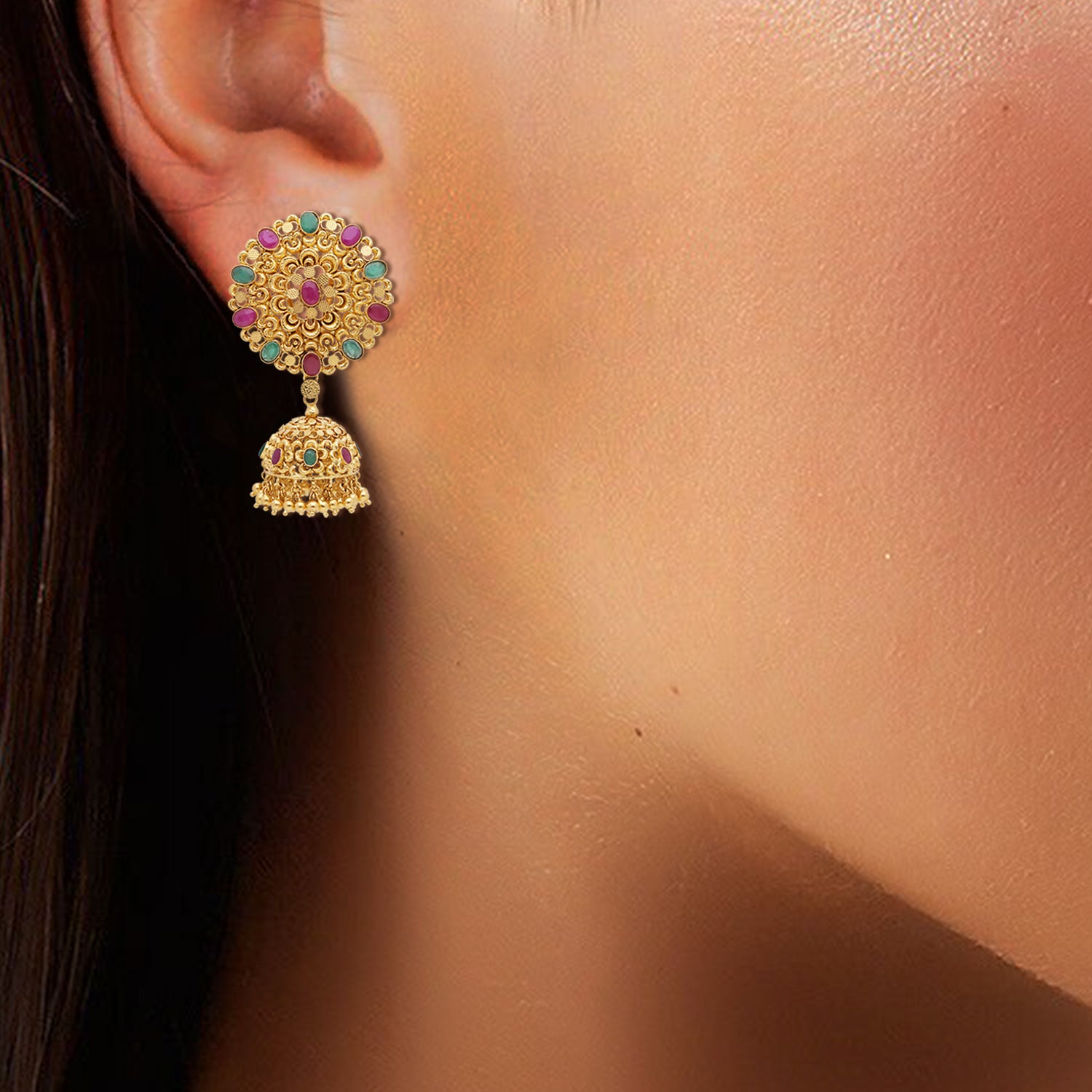 Hrishita Gold Jhumka