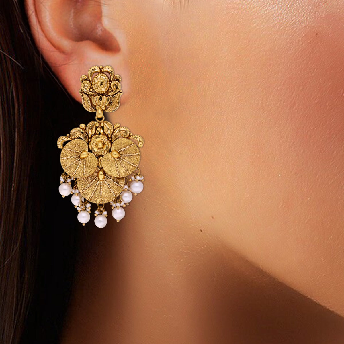 Hamsa Gold Earrings