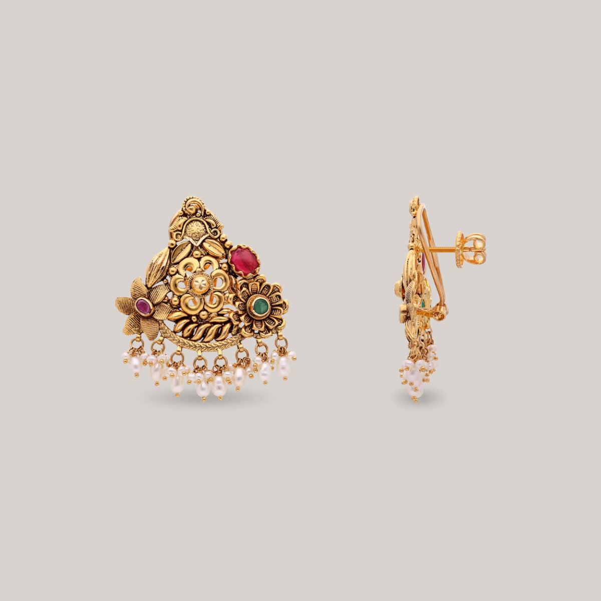 Gilded Blossom Gold Earrings