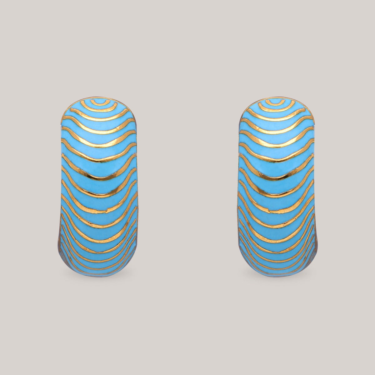 Turquoise Tides Gold Earrings