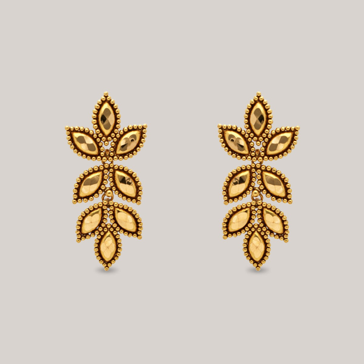 Floral Lattice Gold Earrings