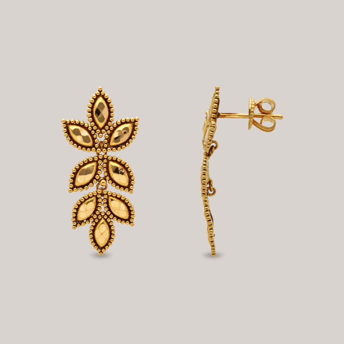 Floral Lattice Gold Earrings