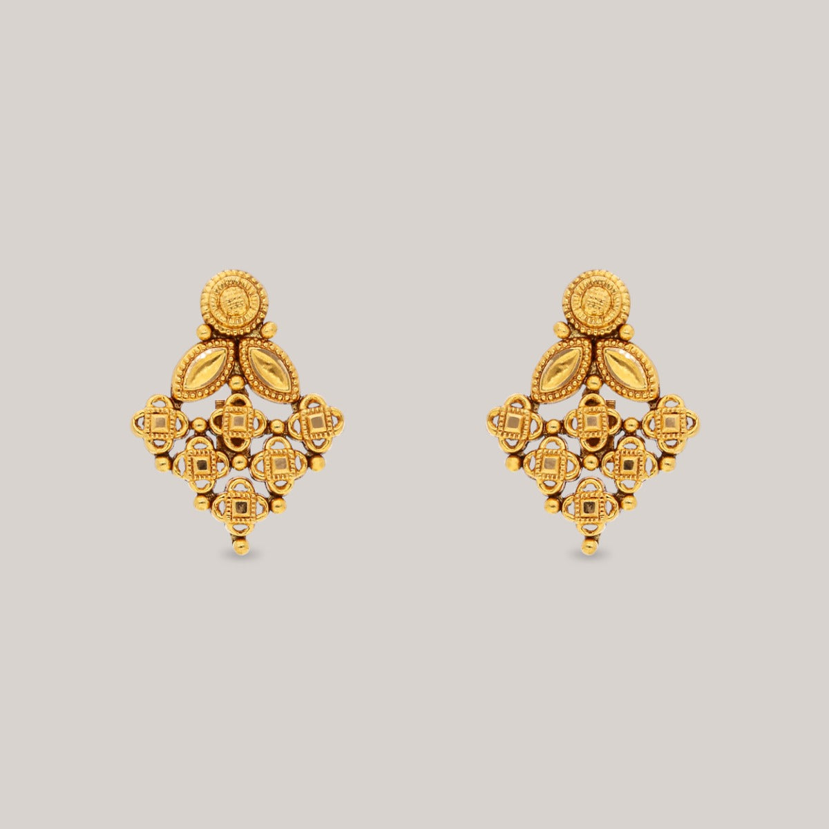 Floral Radiance Gold Earrings