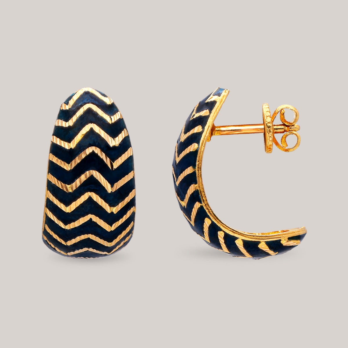 Golden Zigzag Gold Earrings
