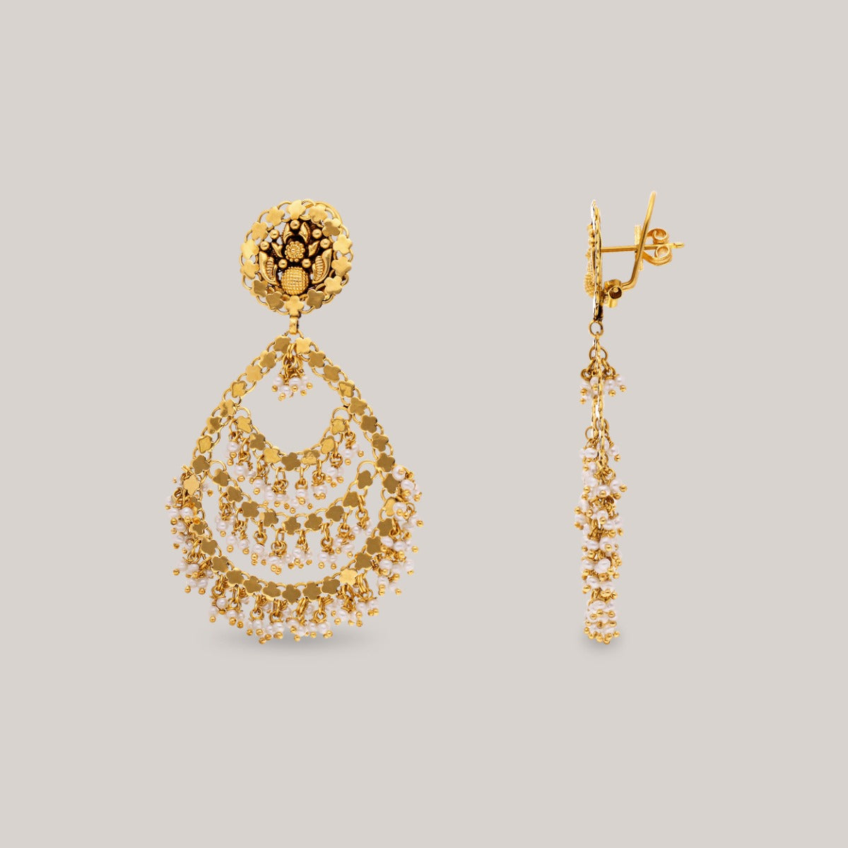 Pearl Symphony Gold Earrings