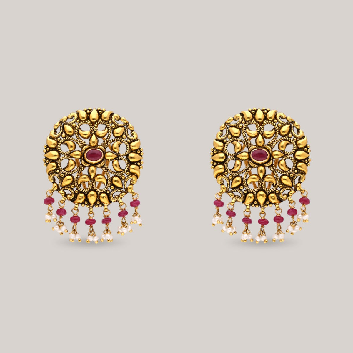 Ornate Opulence Gold Earrings
