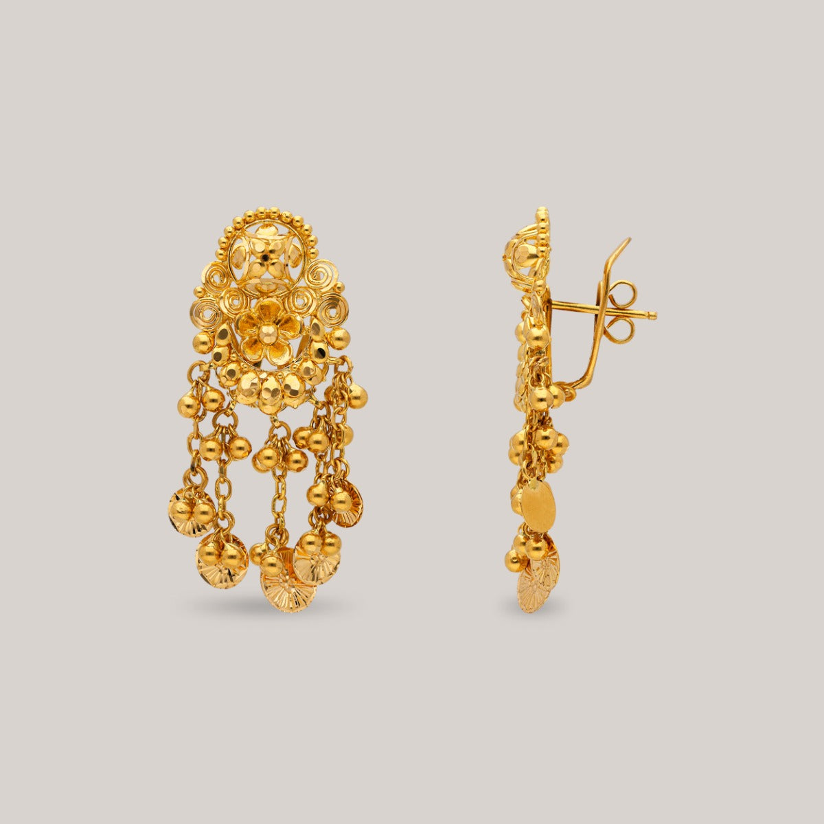 Floral Opulence Gold Earrings