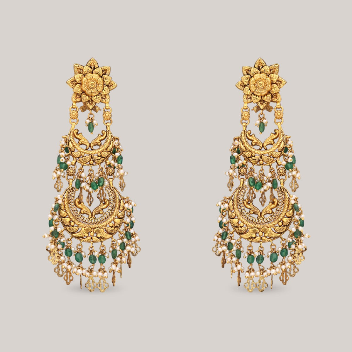 Blossom Gleam Gold Chandbali