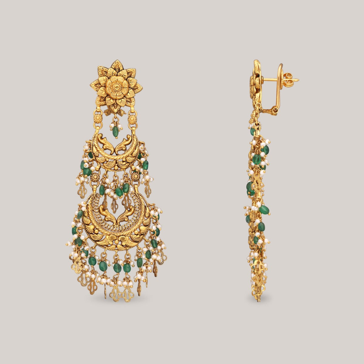 Blossom Gleam Gold Chandbali